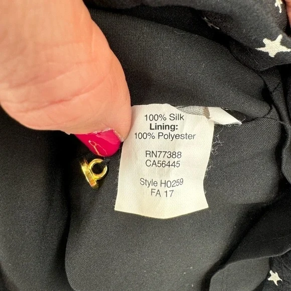 Madewell Star Silk Button Back Dress - Black - Small - Picture 11 of 15